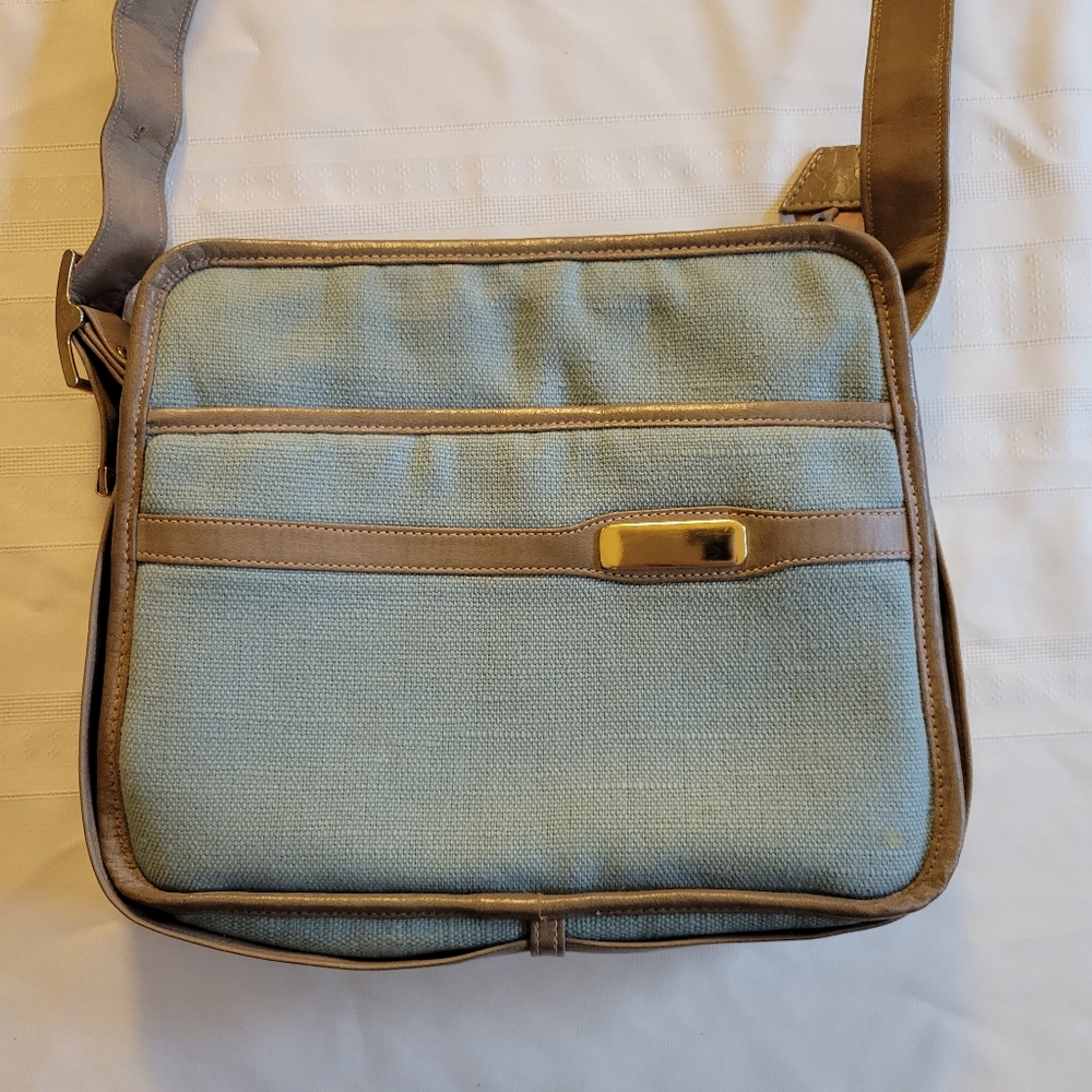 Vintage Mary Ann Rosenfeld Women's Blue and Brown Handbag Purse - Picture 4 of 14